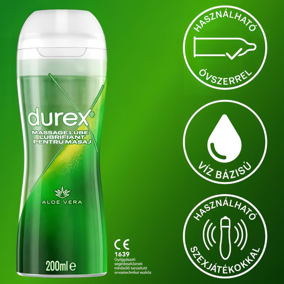 Gel de masaj Durex 2 în 1 Aloe Vera, 200 ml — imagine de catalog 4