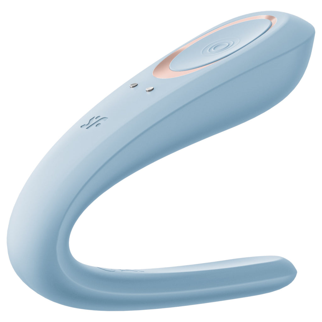 Vibrator pentru cuplu Satisfyer Double Classic, albastru — imagine de catalog 5