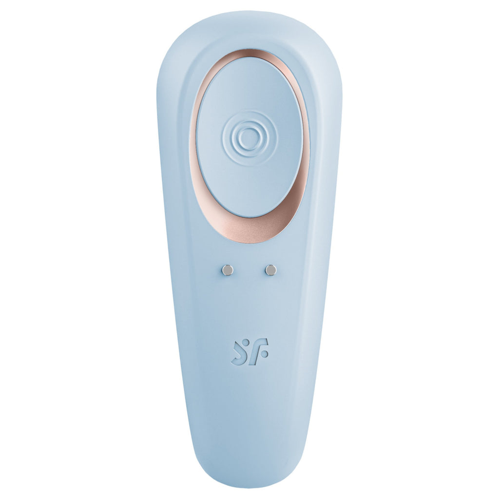 Vibrator pentru cuplu Satisfyer Double Classic, albastru — imagine de catalog 4