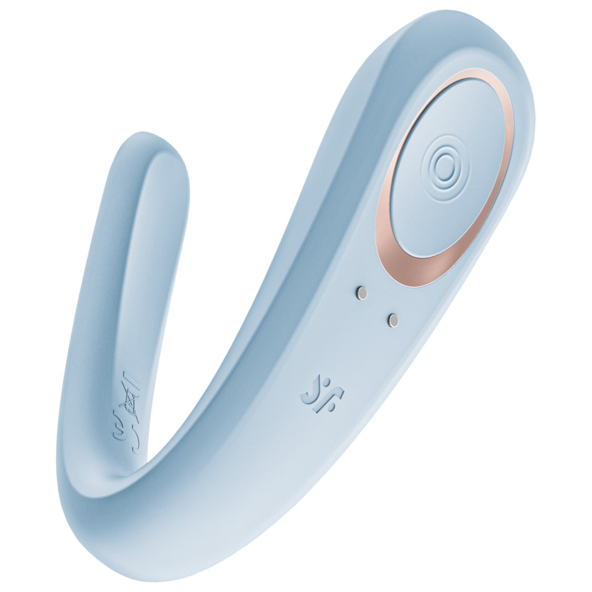 Vibrator pentru cuplu Satisfyer Double Classic, albastru — imagine de catalog 1