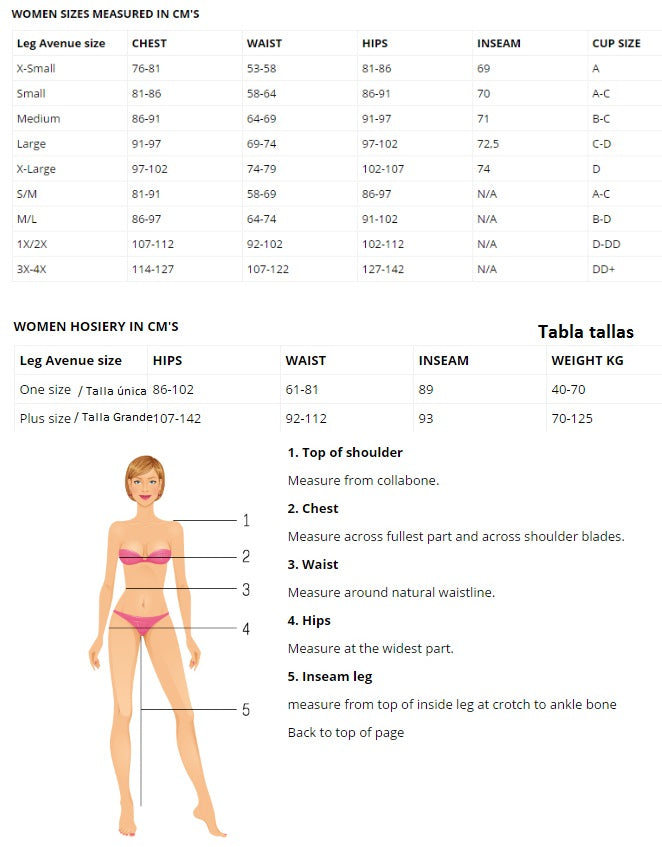 Body plasa Leg Avenue One Size