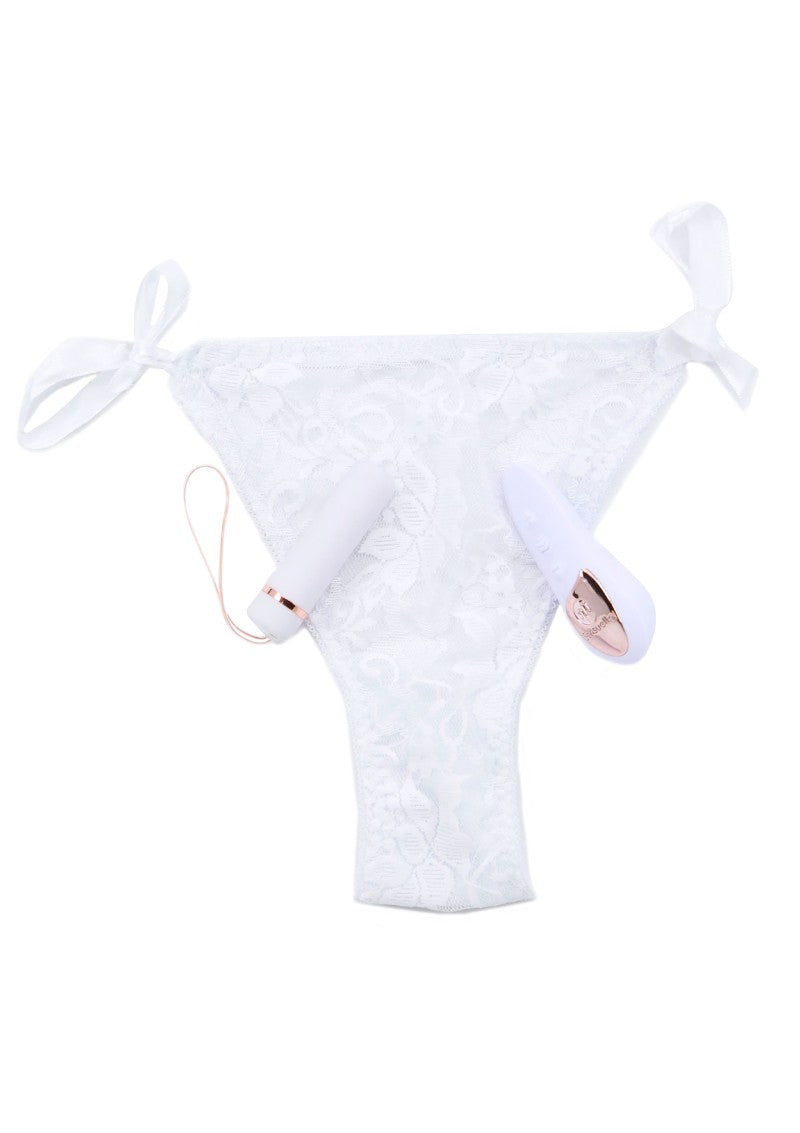Chiloti cu glont vibrator si telecomanda white