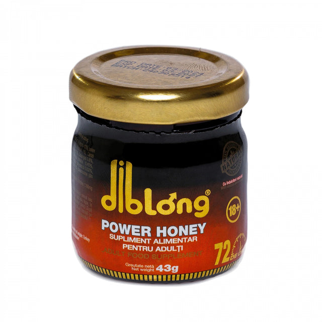 Diblong Power Honey - supliment alimentar pentru adulți cu miere și asocieri de plante care susțin sănătatea sexuală și funcția de reproducere, 43 g