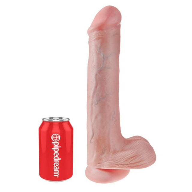 Dildo King Cock cu testicule si ventuza, 38 cm