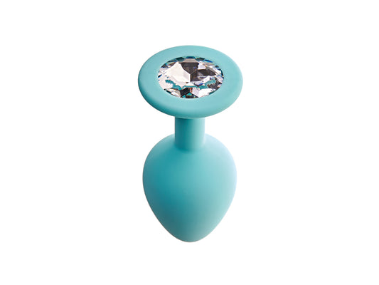 Plug anal cu cristal Gamma turcuaz L