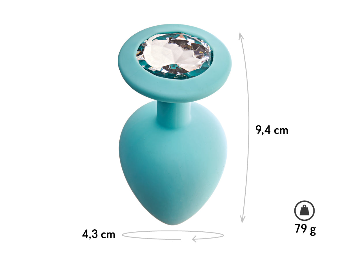 Plug anal cu cristal Gamma turcuaz L