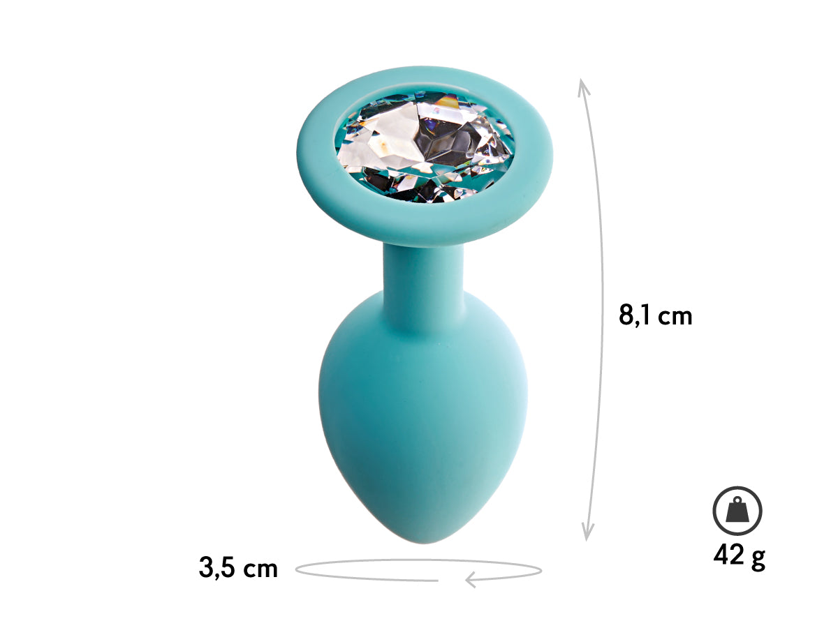 Plug anal cu cristal Gamma turcuaz M