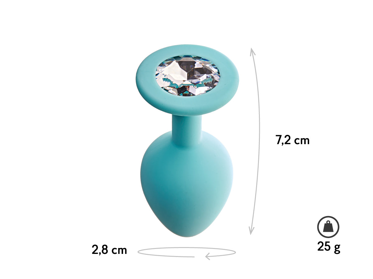 Plug anal cu cristal Gamma turcuaz S