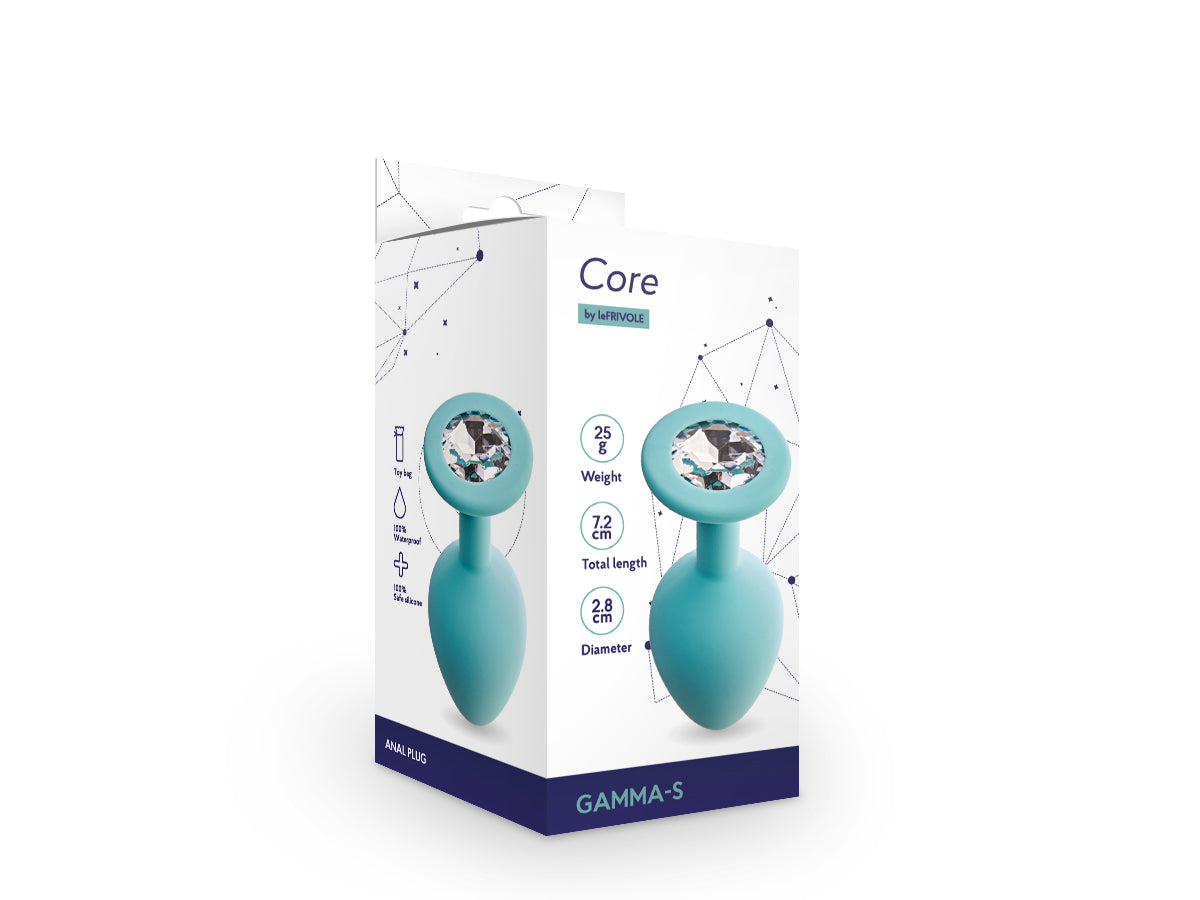 Plug anal cu cristal Gamma turcuaz S
