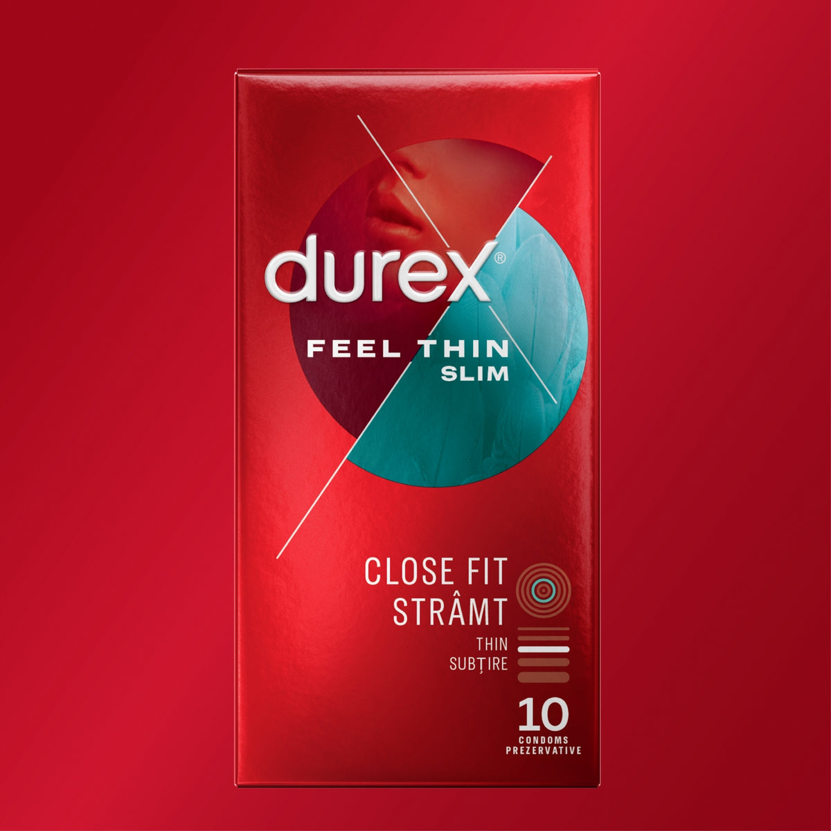 Prezervative Durex Feel Thin Slim Fit, 10 buc
