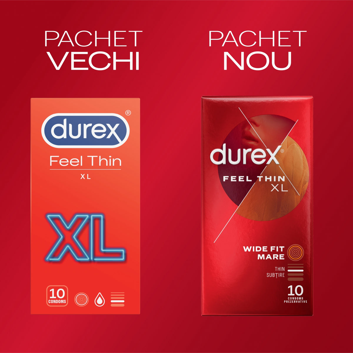 Prezervative Durex Feel Thin XL 10 bucati