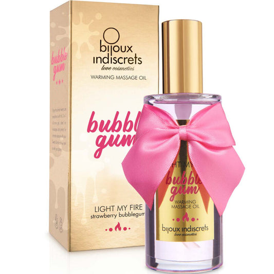 Ulei de masaj cu efect de caldura Bijoux Indiscrets aroma bubble gum 100 ml